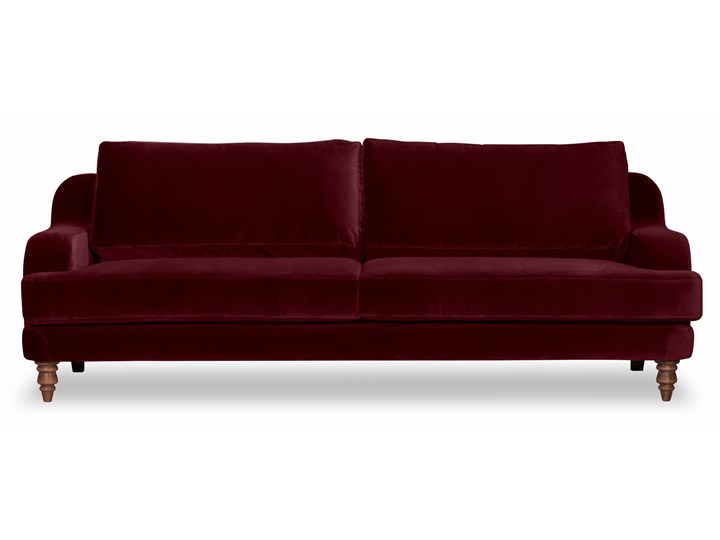 Sofa Mirar 3-osobowa welurowa (Welur bawełna 100% OLIWKOWY :welur/OLIWKOWY) Stała konstrukcja Nóżki Na nóżkach