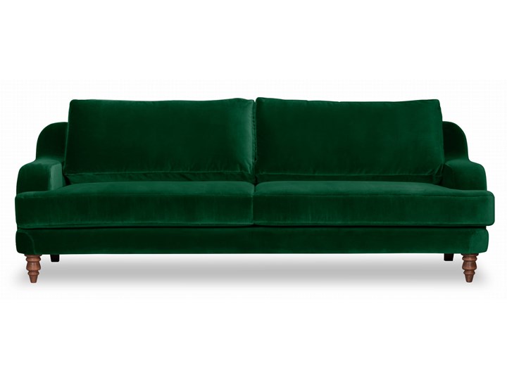 Sofa Mirar 3-osobowa welurowa (Welur bawełna 100% OLIWKOWY :welur/OLIWKOWY) Stała konstrukcja Kolor Khaki