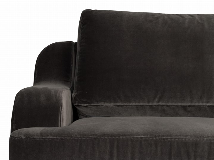 Sofa Mirar 3-osobowa welurowa (Welur bawełna 100% OLIWKOWY :welur/OLIWKOWY) Stała konstrukcja Typ Gładkie
