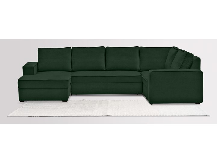 Narożnik Tulpaner U-Shape welurowy z funkcją spania i pojemnikiem na pościel (Deluxe - welur łatwozmywalny SKY :deluxe/SKY) Głębokość 205 cm Wysokość 90 cm Szerokość 332 cm W kształcie litery U Materiał obicia Sztruks