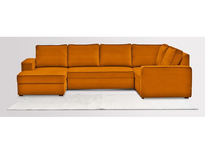Narożnik Tulpaner U-Shape welurowy z funkcją spania i pojemnikiem na pościel (Deluxe - welur łatwozmywalny SKY :deluxe/SKY) Głębokość 205 cm W kształcie litery U Wysokość 90 cm Szerokość 332 cm Liczba miejsc Pięcioosobowy i więcej