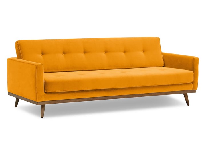 Sofa Klematisar 3-osobowa Welurowa z funkcją spania (Deluxe - welur łatwozmywalny PEACOCK :deluxe/PEACOCK) Stała konstrukcja Głębokość 91 cm Wielkość Trzyosobowa
