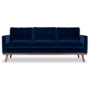 Sofa Fern 3-osobowa welurowa (Welur bawełna 100% |GRANATOWY :welur/GRANATOWY)