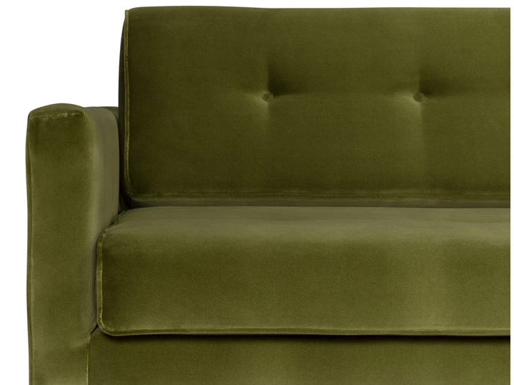 Sofa Klematisar 3-osobowa Welurowa z funkcją spania (Deluxe - welur łatwozmywalny PEACOCK :deluxe/PEACOCK) Stała konstrukcja Głębokość 91 cm Boki Z bokami