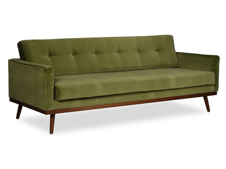 Sofa Klematisar 3-osobowa Welurowa z funkcją spania (Deluxe - welur łatwozmywalny PEACOCK :deluxe/PEACOCK) Stała konstrukcja Głębokość 91 cm Boki Z bokami Kolor Zielony