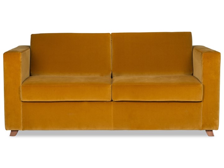 Sofa Narcisser 2-osobowa Welurowa z funkcją spania (Welur bawełna 100% CIEMNOZIELONY :welur/CIEMNOZIELONY) Stała konstrukcja Pomieszczenie Salon Boki Z bokami