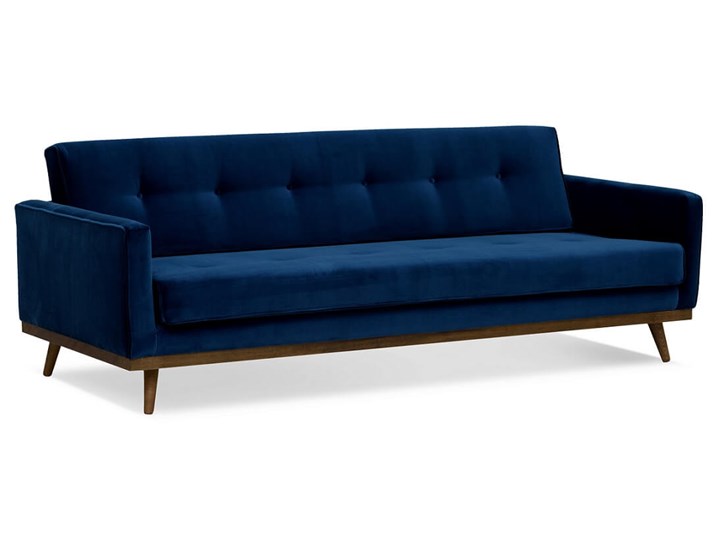 Sofa Klematisar 3-osobowa Welurowa z funkcją spania (Deluxe - welur łatwozmywalny PEACOCK :deluxe/PEACOCK) Głębokość 91 cm Stała konstrukcja Styl Skandynawski