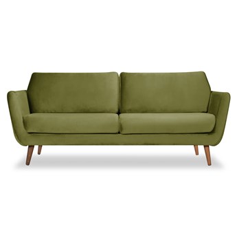 Sofa Aster 3-osobowa welurowa (Welur bawełna 100% OLIWKOWY :welur/OLIWKOWY)