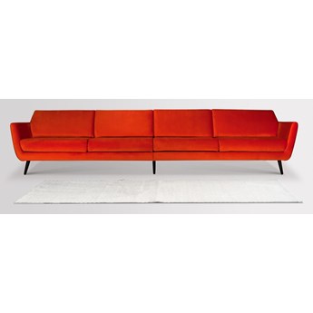 Sofa Aster 4-osobowa welurowa (Welur bawełna 100% OLIWKOWY :welur/OLIWKOWY)