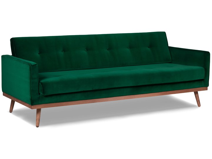 Sofa Klematisar 3-osobowa Welurowa z funkcją spania (Deluxe - welur łatwozmywalny PEACOCK :deluxe/PEACOCK) Stała konstrukcja Głębokość 91 cm Typ Gładkie