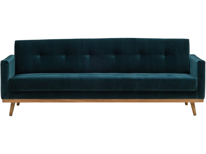 Sofa Klematisar 3-osobowa Welurowa z funkcją spania (Deluxe - welur łatwozmywalny PEACOCK :deluxe/PEACOCK) Stała konstrukcja Kategoria Sofy i kanapy Głębokość 91 cm Materiał obicia Tkanina