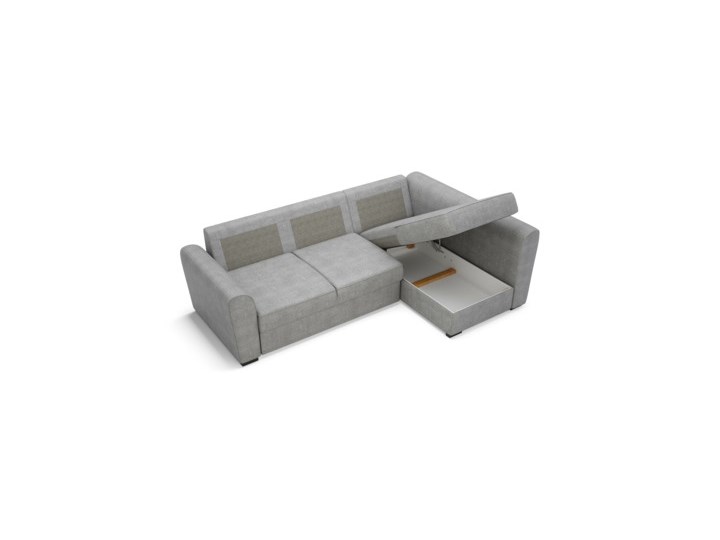 Salony Agata Narożnik MOSS 5P rozkładany szarości Szerokość 254 cm Wysokość 87 cm Prawostronne Materiał obicia Tkanina