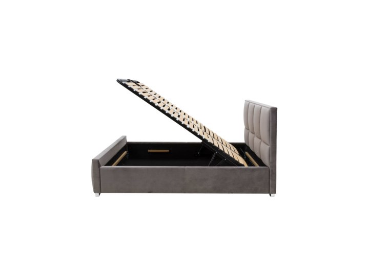 Salony Agata Łóżko FABRIZZIO SQUERE P 160x200 ze stelażem, z pojemnikiem Łóżko pikowane Tkanina Metal Łóżko tapicerowane Rozmiar materaca 160x200 cm