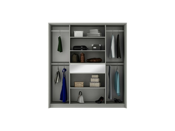 Salony Agata Szafa SPLIT 6D1S Płyta MDF Płyta laminowana Lustro Rodzaj drzwi Przesuwne