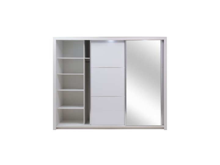 Salony Agata Szafa SIENA 3D TYP 12 z oświetleniem Płyta laminowana Płyta MDF Kolor Biały Tworzywo sztuczne Ilość drzwi Trzydrzwiowe