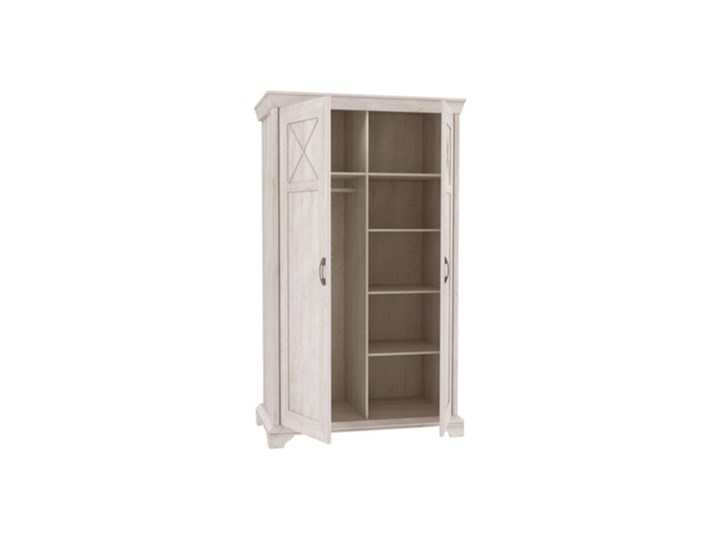 Salony Agata Szafa KASHMIR 2D Płyta laminowana Płyta MDF Styl Prowansalski Metal Drewno Kolor Beżowy