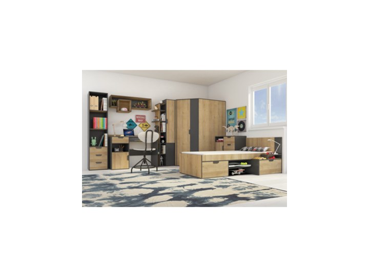 Salony Agata Szafa narożna NANO system 1 Płyta laminowana Tworzywo sztuczne Typ Narożne Drewno Płyta MDF Rodzaj drzwi Uchylne