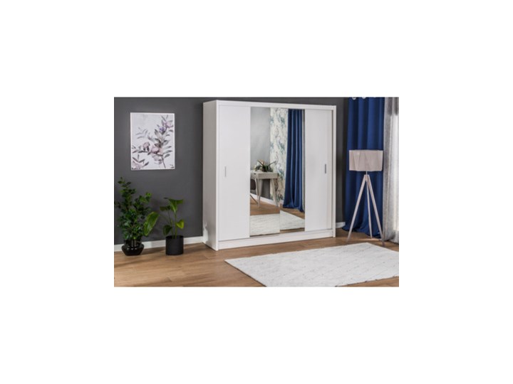Salony Agata Szafa GRAZ II BIAŁY_KREMOWY Styl Nowoczesny Szerokość 50 cm Wysokość 197,5 cm Płyta laminowana Wysokość 197 cm Metal Kategoria Szafy do garderoby