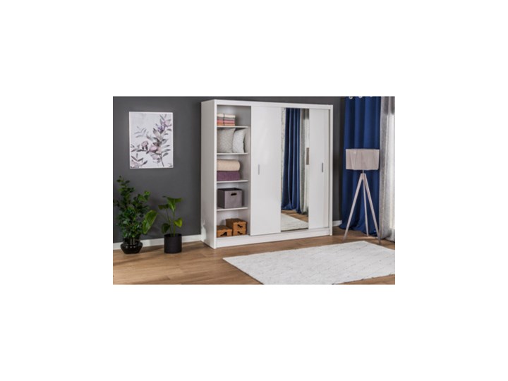 Salony Agata Szafa GRAZ II BIAŁY_KREMOWY Styl Nowoczesny Płyta laminowana Metal Szerokość 50 cm Wysokość 197 cm Wysokość 197,5 cm Kategoria Szafy do garderoby