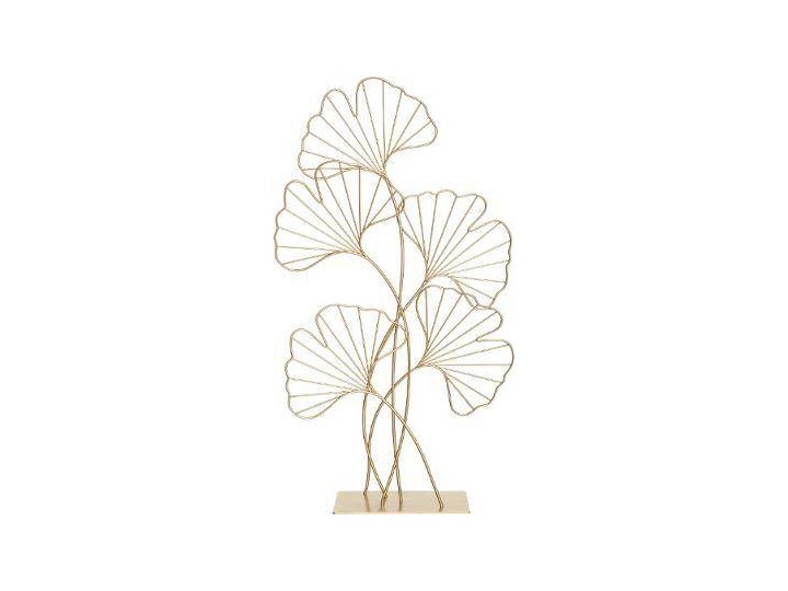Dekoracja metalowa GINKO, 57 cm, liście miłorzębu Kolor Biały Kategoria Figury i rzeźby