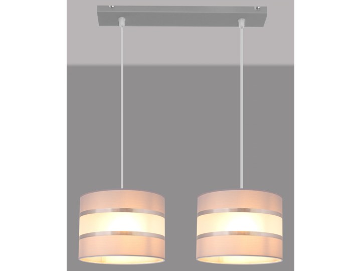 Lampa abażur HELEN W-L 0801/2 GR+SL+MAT Metal Tworzywo sztuczne Lampa z abażurem Tkanina Kategoria Lampy wiszące