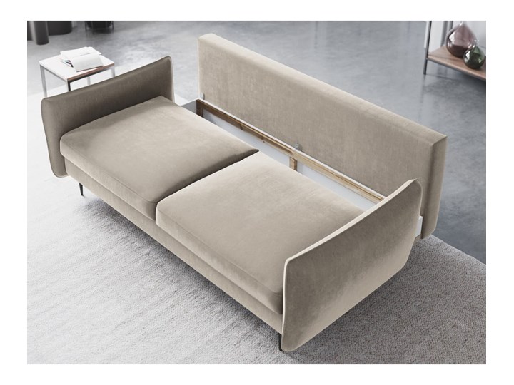 Beżowa sofa rozkładana ze schowkiem Cosmopolitan Design Vermont Typ Gładkie Materiał obicia Tkanina