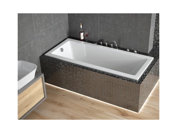 Wanna prostokątna Modern Slim, 140x70 cm, biała Kategoria Wanny