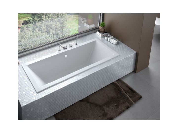 Wanna prostokątna Quadro Slim, 165x75 cm, biała Kategoria Wanny