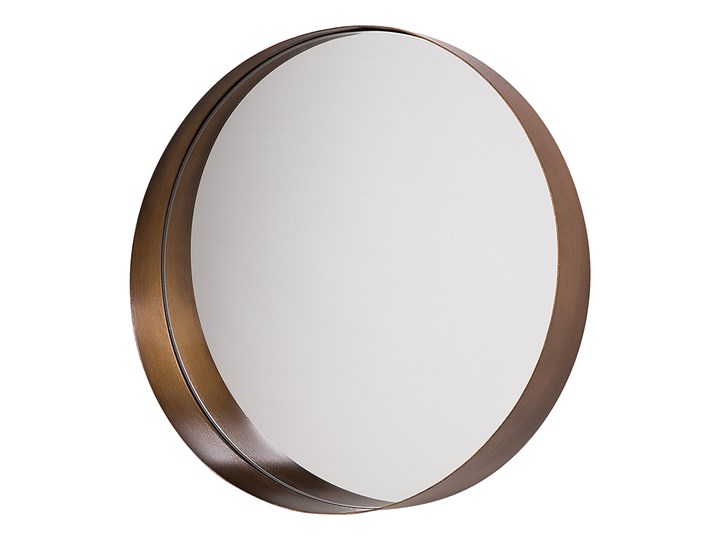 Lustro ścienne wiszące kolor miedzi 40 cm salon sypialnia Kategoria Lustra Okrągłe Styl Vintage