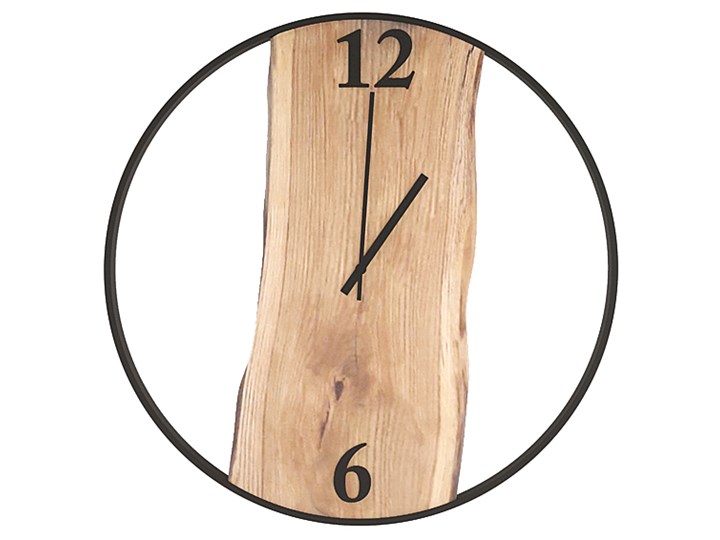 Loftowy zegar ścienny - Erem Drewno Metal Szerokość 60 cm Pomieszczenie Pokój przedszkolaka Okrągły Pomieszczenie Biuro i pracownia