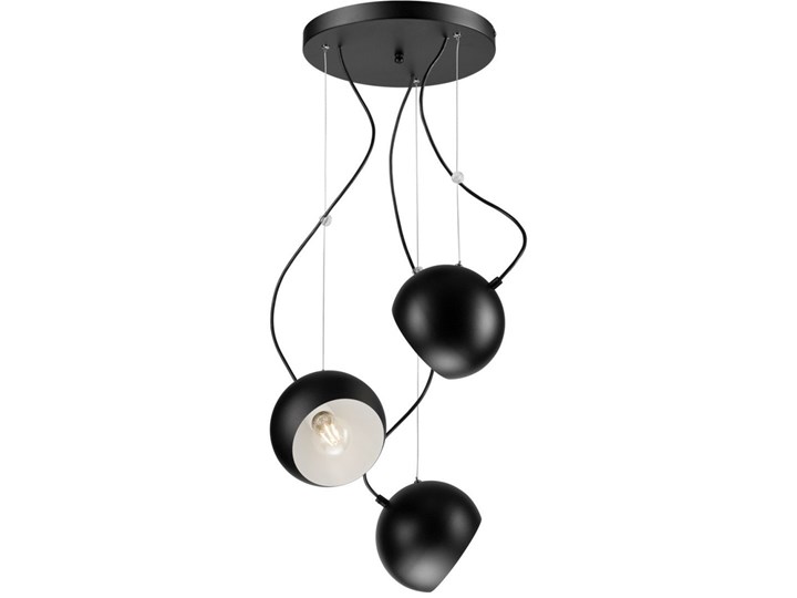 INEZ plafon - lampa wisząca 3-punktowa czarna Lampa z kloszem Metal Kategoria Lampy wiszące