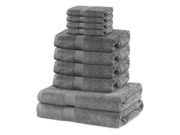 Komplet 10 szarych ręczników DecoKing Marina Silver