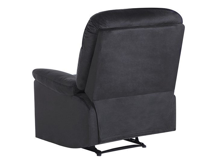 Rozkładany fotel telewizyjny czarny tapicerownany welurem rozkładane oparcie i podnóżek retro design Fotel inspirowany Tkanina Metal Tworzywo sztuczne Fotel rozkładany Styl Nowoczesny
