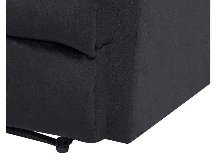 Rozkładany fotel telewizyjny czarny tapicerownany welurem rozkładane oparcie i podnóżek retro design Tworzywo sztuczne Styl Vintage Metal Tkanina Fotel rozkładany Fotel inspirowany Styl Nowoczesny