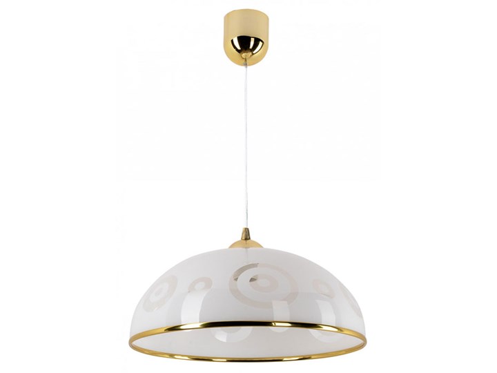 Biało-złota lampa wisząca do kuchni - EXX89-Insa Lampa z kloszem Styl Tradycyjny