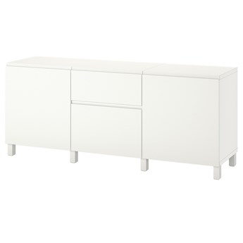 IKEA BESTÅ Kombinacja z szufladami, Biały/Västerviken/Stubbarp biały, 180x42x74 cm
