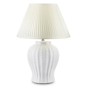 CASILDA duża lampa ceramiczna z białym abażurem, wys. 80 cm