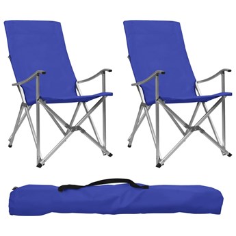 Składane krzesła turystyczne, 2 szt., niebieskie