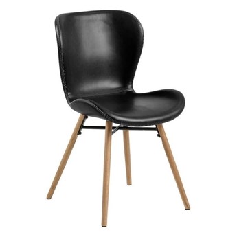 Czarne krzesło do jadalni z konstrukcją z drewna dębowego Actona Batilda