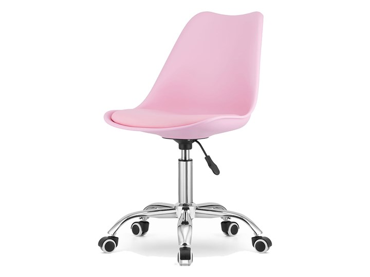 Krzesło obrotowe biurowe MSA009 różowe Tworzywo sztuczne Skóra ekologiczna Krzesło do biurka Styl Nowoczesny