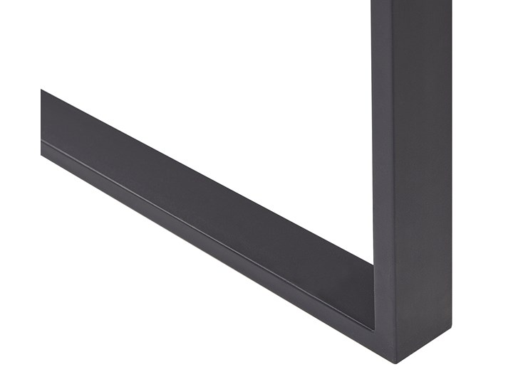Stół do jadalni ciemne drewno z czarnym 160 x 80 cm prostokątny blat metalowe nogi dla 6 osób styl industrialny Płyta MDF Długość 160 cm Rozkładanie