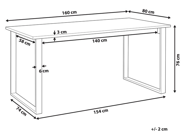 Stół do jadalni ciemne drewno z czarnym 160 x 80 cm prostokątny blat metalowe nogi dla 6 osób styl industrialny Styl Nowoczesny Płyta MDF Długość 160 cm Pomieszczenie Stoły do jadalni