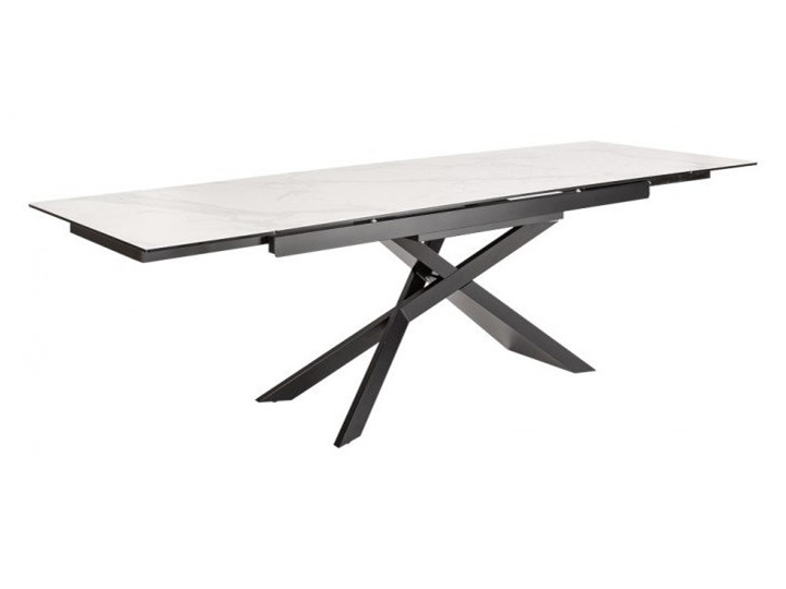 Rozkładany ceramiczny stół do jadalni Szerokość 90 cm Rozkładanie Marmur Drewno Metal Kamień Długość 180 cm Długość 260 cm Wysokość 77 cm Szkło Styl Industrialny