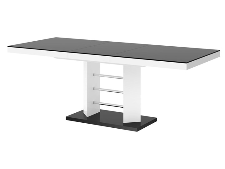 Rozkładany stół do salonu w wysokim połysku Linosa Lux Szerokość 45 cm Płyta MDF Szerokość 86 cm Długość 260 cm Długość 160 cm Szkło Długość 256 cm Wysokość 60 cm Szerokość 160 cm Szerokość 89 cm Styl Nowoczesny