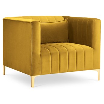 Fotel Annite 90x74 cm żółty nogi złote