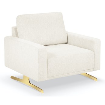 Fotel Creo 89x85 cm jasnobeżowy nogi złote