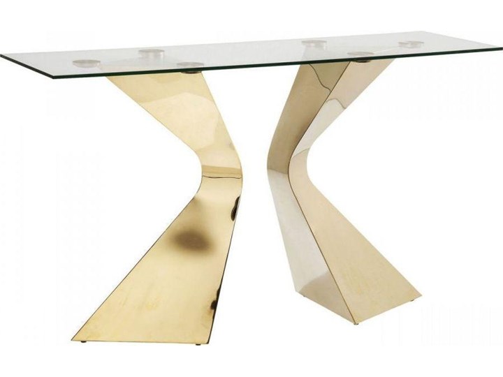 Konsola Gloria 145x45 cm złota Szkło Głębokość 40 cm Szerokość 145 cm Stal nierdzewna Szerokość 143 cm Kolor Złoty