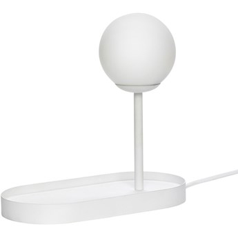 Lampa stołowa LED Stad metalowa biała 25x24 cm