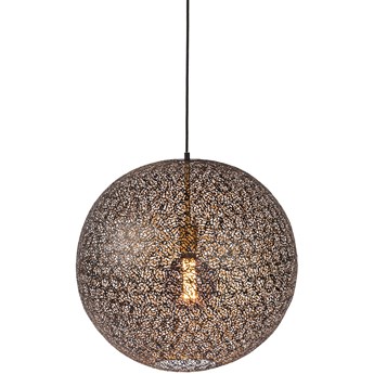 Lampa wisząca z metalowym ażurowym kloszem Ø50x150 cm czarna