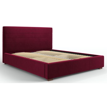 Łóżko z pojemnikiem welurowe czerwone 200x140 cm